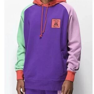 Teddy Fresh Hoodie Men's Pastel Color Block Sweatshirt  Hoodie Size Large